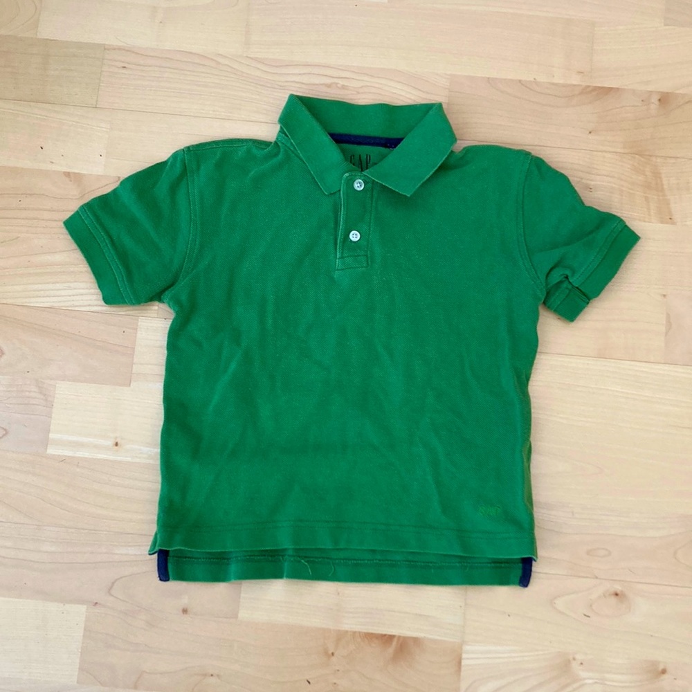 🎉 5 for $20 🎉 Gap Kids Pique Polo Green Cotton Short Sleeve Boys 5